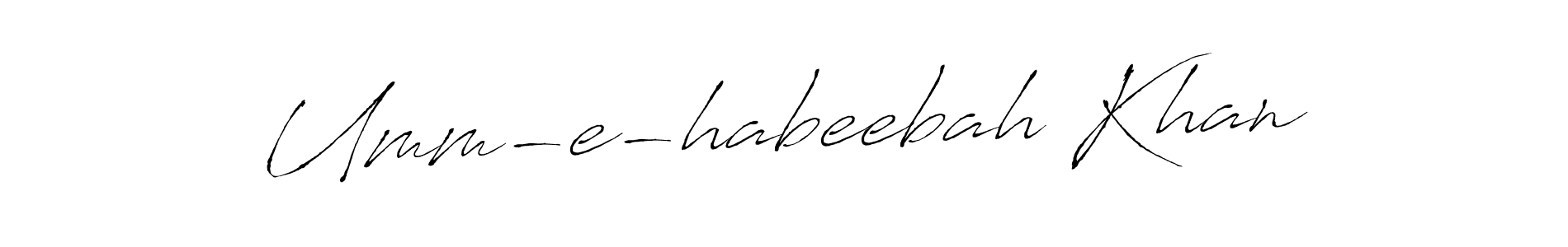 Use a signature maker to create a handwritten signature online. With this signature software, you can design (Antro_Vectra) your own signature for name Umm-e-habeebah Khan. Umm-e-habeebah Khan signature style 6 images and pictures png