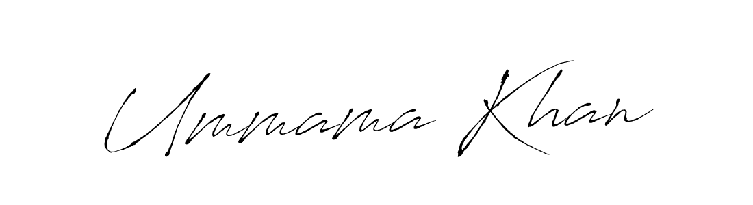 The best way (Antro_Vectra) to make a short signature is to pick only two or three words in your name. The name Ummama Khan include a total of six letters. For converting this name. Ummama Khan signature style 6 images and pictures png