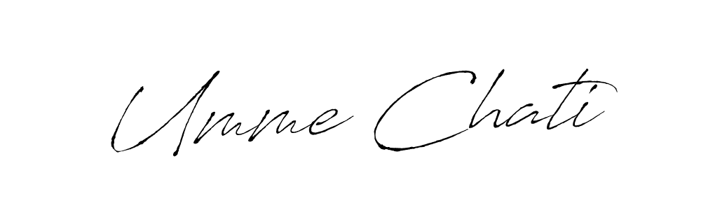 The best way (Antro_Vectra) to make a short signature is to pick only two or three words in your name. The name Umme Chati include a total of six letters. For converting this name. Umme Chati signature style 6 images and pictures png