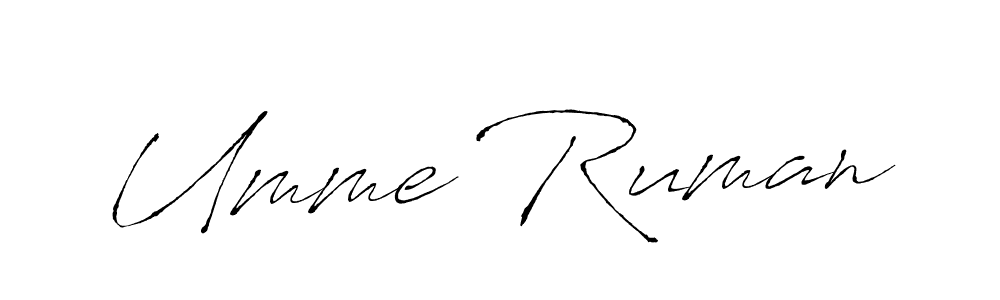 Umme Ruman stylish signature style. Best Handwritten Sign (Antro_Vectra) for my name. Handwritten Signature Collection Ideas for my name Umme Ruman. Umme Ruman signature style 6 images and pictures png