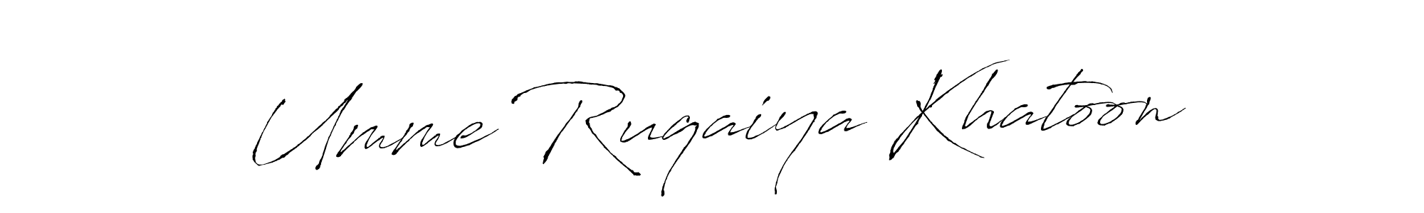 Create a beautiful signature design for name Umme Ruqaiya Khatoon. With this signature (Antro_Vectra) fonts, you can make a handwritten signature for free. Umme Ruqaiya Khatoon signature style 6 images and pictures png