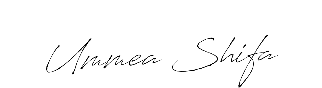 The best way (Antro_Vectra) to make a short signature is to pick only two or three words in your name. The name Ummea Shifa include a total of six letters. For converting this name. Ummea Shifa signature style 6 images and pictures png