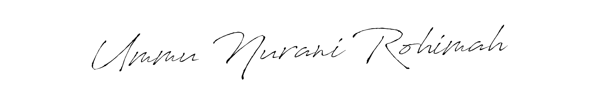 How to make Ummu Nurani Rohimah signature? Antro_Vectra is a professional autograph style. Create handwritten signature for Ummu Nurani Rohimah name. Ummu Nurani Rohimah signature style 6 images and pictures png