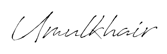 Discover the perfect balance of readability and style for Umulkhair with Antro_Vectra font. Create your dream signature today. Umulkhair signature style 6 images and pictures png