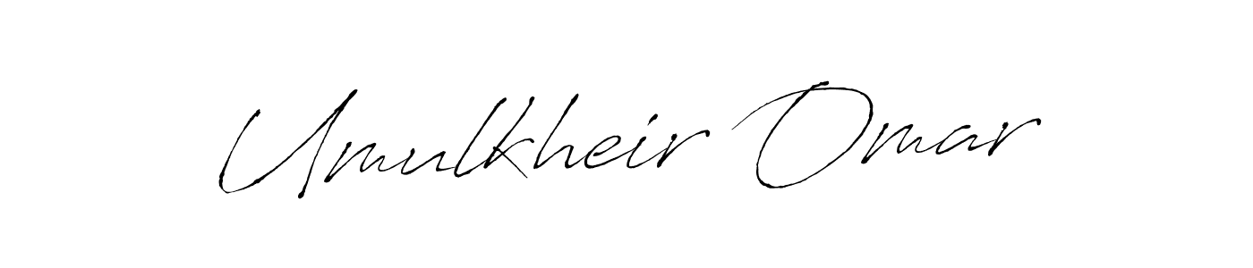 Create a beautiful signature design for name Umulkheir Omar. With this signature (Antro_Vectra) fonts, you can make a handwritten signature for free. Umulkheir Omar signature style 6 images and pictures png