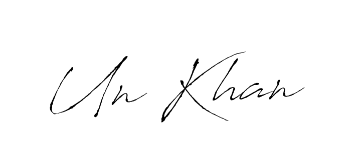 Similarly Antro_Vectra is the best handwritten signature design. Signature creator online .You can use it as an online autograph creator for name Un Khan. Un Khan signature style 6 images and pictures png