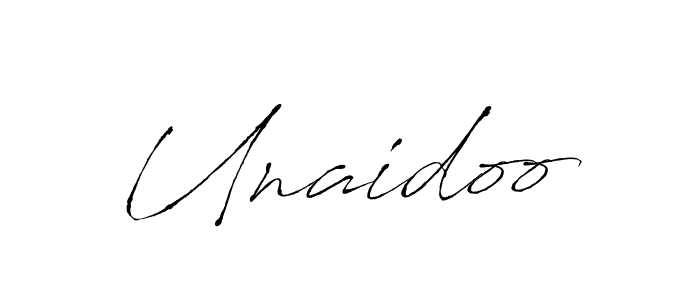 How to make Unaidoo name signature. Use Antro_Vectra style for creating short signs online. This is the latest handwritten sign. Unaidoo signature style 6 images and pictures png