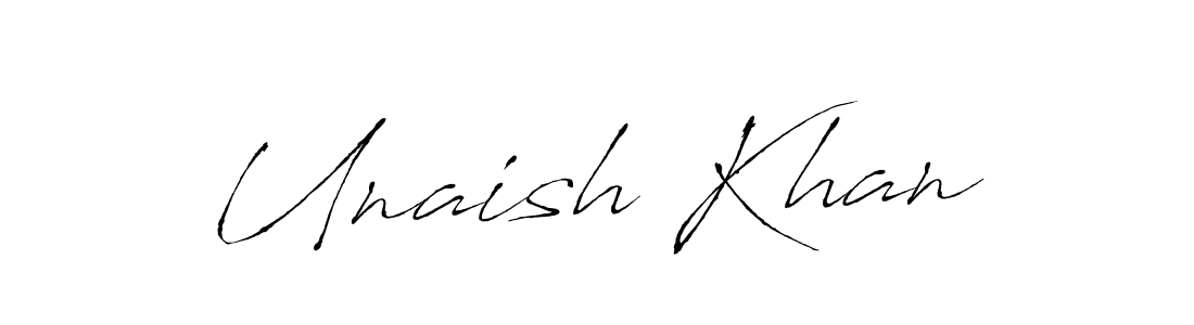 Design your own signature with our free online signature maker. With this signature software, you can create a handwritten (Antro_Vectra) signature for name Unaish Khan. Unaish Khan signature style 6 images and pictures png