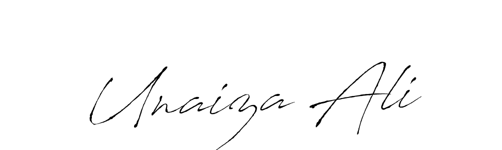 Create a beautiful signature design for name Unaiza Ali. With this signature (Antro_Vectra) fonts, you can make a handwritten signature for free. Unaiza Ali signature style 6 images and pictures png