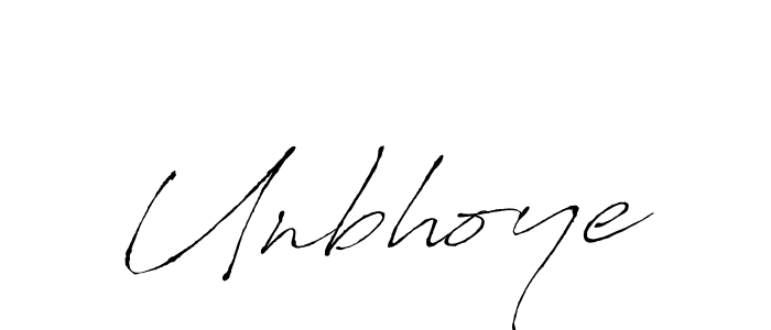 Create a beautiful signature design for name Unbhoye. With this signature (Antro_Vectra) fonts, you can make a handwritten signature for free. Unbhoye signature style 6 images and pictures png