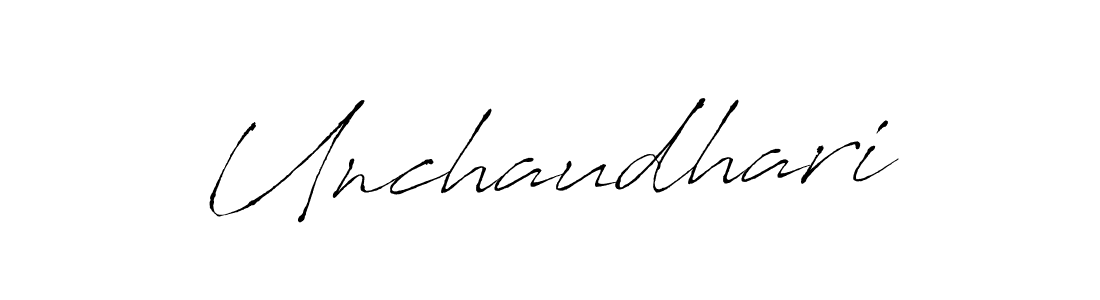 Make a beautiful signature design for name Unchaudhari. With this signature (Antro_Vectra) style, you can create a handwritten signature for free. Unchaudhari signature style 6 images and pictures png