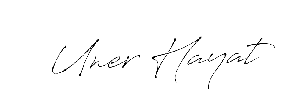 Also You can easily find your signature by using the search form. We will create Uner Hayat name handwritten signature images for you free of cost using Antro_Vectra sign style. Uner Hayat signature style 6 images and pictures png