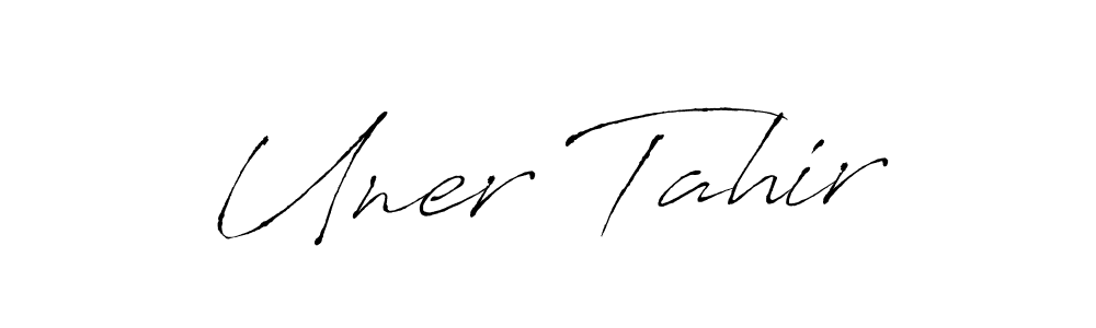 Design your own signature with our free online signature maker. With this signature software, you can create a handwritten (Antro_Vectra) signature for name Uner Tahir. Uner Tahir signature style 6 images and pictures png