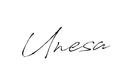Design your own signature with our free online signature maker. With this signature software, you can create a handwritten (Antro_Vectra) signature for name Unesa. Unesa signature style 6 images and pictures png