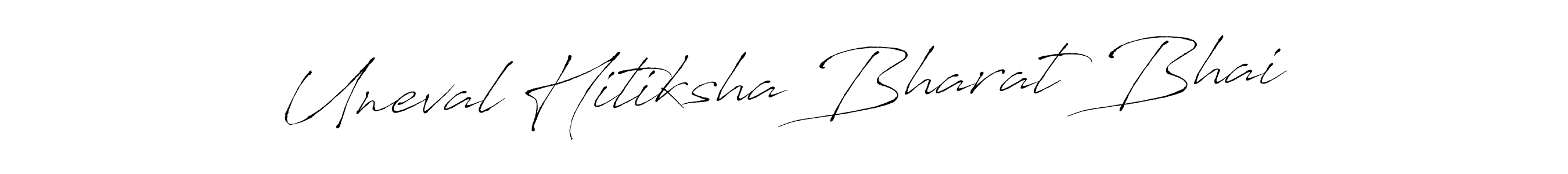 The best way (Antro_Vectra) to make a short signature is to pick only two or three words in your name. The name Uneval Hitiksha Bharat Bhai include a total of six letters. For converting this name. Uneval Hitiksha Bharat Bhai signature style 6 images and pictures png