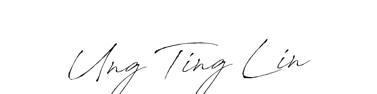 How to make Ung Ting Lin name signature. Use Antro_Vectra style for creating short signs online. This is the latest handwritten sign. Ung Ting Lin signature style 6 images and pictures png