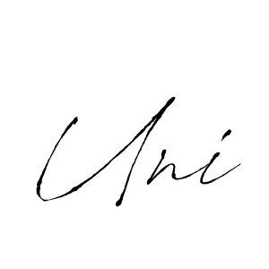 Uni stylish signature style. Best Handwritten Sign (Antro_Vectra) for my name. Handwritten Signature Collection Ideas for my name Uni. Uni signature style 6 images and pictures png