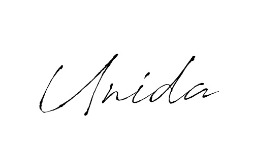 How to make Unida name signature. Use Antro_Vectra style for creating short signs online. This is the latest handwritten sign. Unida signature style 6 images and pictures png