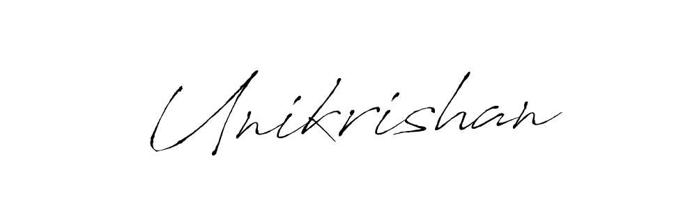 Unikrishan stylish signature style. Best Handwritten Sign (Antro_Vectra) for my name. Handwritten Signature Collection Ideas for my name Unikrishan. Unikrishan signature style 6 images and pictures png