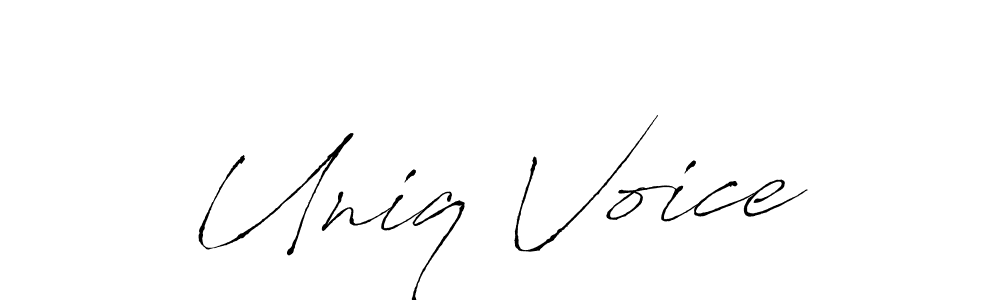 This is the best signature style for the Uniq Voice name. Also you like these signature font (Antro_Vectra). Mix name signature. Uniq Voice signature style 6 images and pictures png