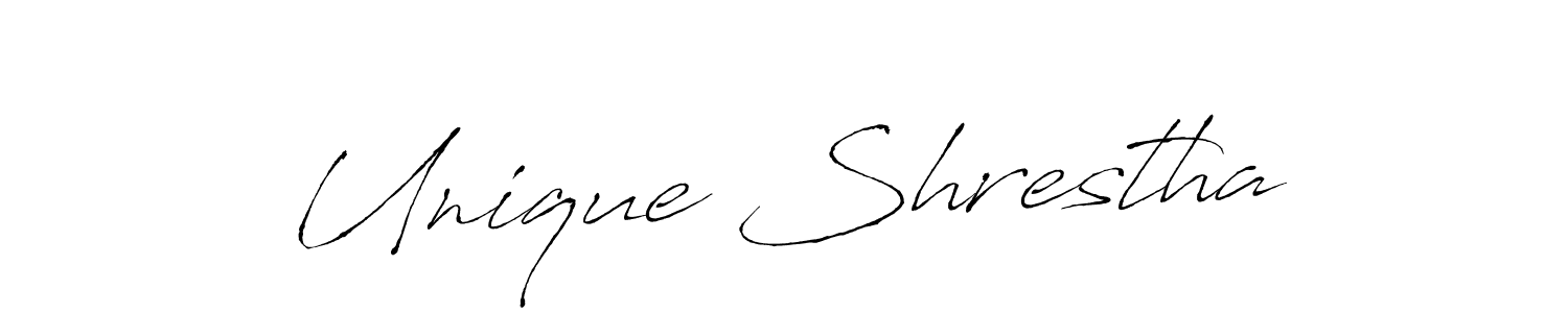 Design your own signature with our free online signature maker. With this signature software, you can create a handwritten (Antro_Vectra) signature for name Unique Shrestha. Unique Shrestha signature style 6 images and pictures png