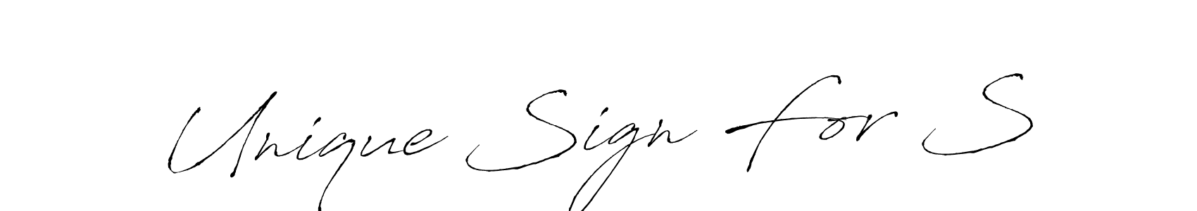 Use a signature maker to create a handwritten signature online. With this signature software, you can design (Antro_Vectra) your own signature for name Unique Sign For S. Unique Sign For S signature style 6 images and pictures png