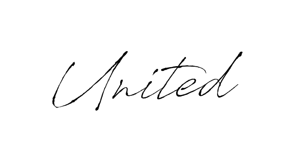 Make a beautiful signature design for name United. With this signature (Antro_Vectra) style, you can create a handwritten signature for free. United signature style 6 images and pictures png