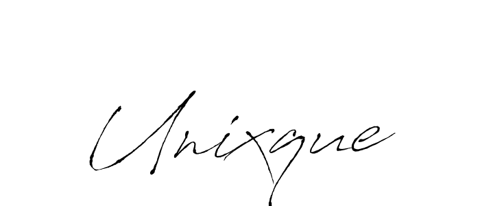 Use a signature maker to create a handwritten signature online. With this signature software, you can design (Antro_Vectra) your own signature for name Unixque. Unixque signature style 6 images and pictures png