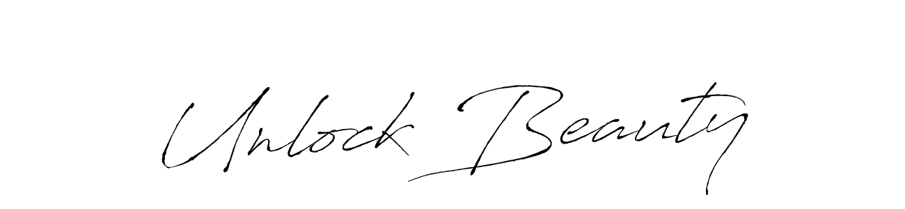 Also we have Unlock Beauty name is the best signature style. Create professional handwritten signature collection using Antro_Vectra autograph style. Unlock Beauty signature style 6 images and pictures png