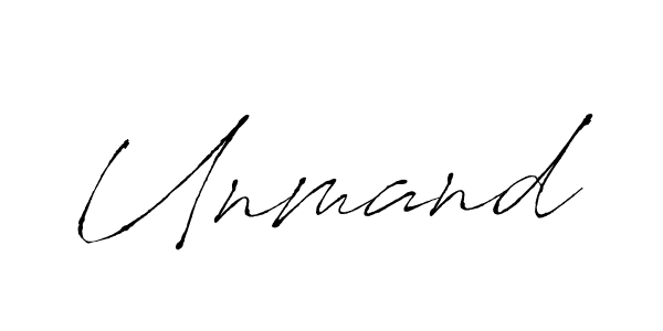 Make a beautiful signature design for name Unmand. With this signature (Antro_Vectra) style, you can create a handwritten signature for free. Unmand signature style 6 images and pictures png