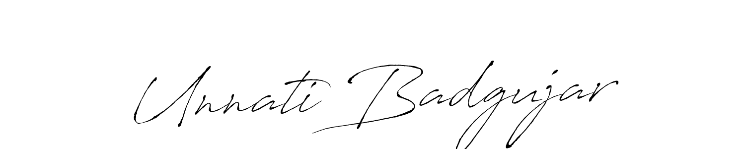 Unnati Badgujar stylish signature style. Best Handwritten Sign (Antro_Vectra) for my name. Handwritten Signature Collection Ideas for my name Unnati Badgujar. Unnati Badgujar signature style 6 images and pictures png