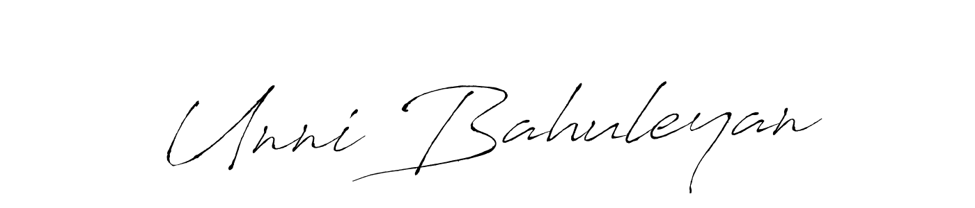 It looks lik you need a new signature style for name Unni Bahuleyan. Design unique handwritten (Antro_Vectra) signature with our free signature maker in just a few clicks. Unni Bahuleyan signature style 6 images and pictures png