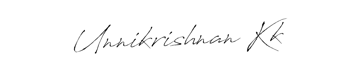 How to make Unnikrishnan Kk name signature. Use Antro_Vectra style for creating short signs online. This is the latest handwritten sign. Unnikrishnan Kk signature style 6 images and pictures png