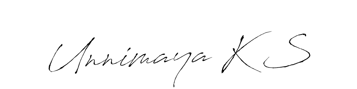 Antro_Vectra is a professional signature style that is perfect for those who want to add a touch of class to their signature. It is also a great choice for those who want to make their signature more unique. Get Unnimaya K S name to fancy signature for free. Unnimaya K S signature style 6 images and pictures png