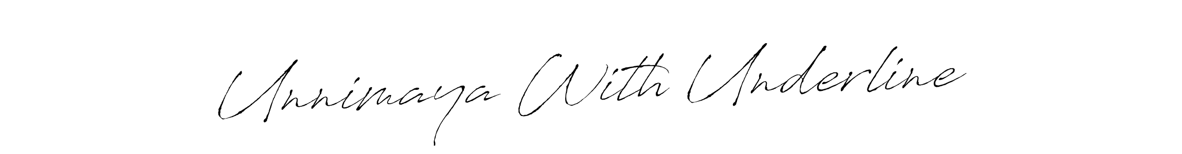 Use a signature maker to create a handwritten signature online. With this signature software, you can design (Antro_Vectra) your own signature for name Unnimaya With Underline. Unnimaya With Underline signature style 6 images and pictures png