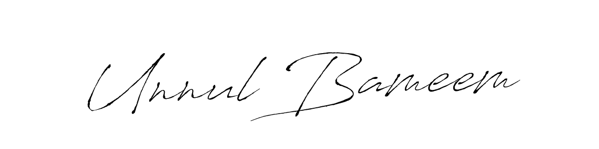 How to make Unnul Bameem name signature. Use Antro_Vectra style for creating short signs online. This is the latest handwritten sign. Unnul Bameem signature style 6 images and pictures png
