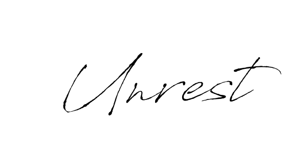 Unrest stylish signature style. Best Handwritten Sign (Antro_Vectra) for my name. Handwritten Signature Collection Ideas for my name Unrest. Unrest signature style 6 images and pictures png