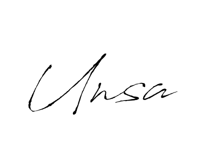 Design your own signature with our free online signature maker. With this signature software, you can create a handwritten (Antro_Vectra) signature for name Unsa. Unsa signature style 6 images and pictures png