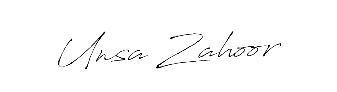 Unsa Zahoor stylish signature style. Best Handwritten Sign (Antro_Vectra) for my name. Handwritten Signature Collection Ideas for my name Unsa Zahoor. Unsa Zahoor signature style 6 images and pictures png