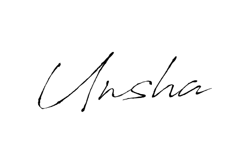 Create a beautiful signature design for name Unsha. With this signature (Antro_Vectra) fonts, you can make a handwritten signature for free. Unsha signature style 6 images and pictures png