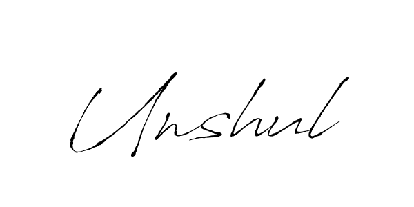 Design your own signature with our free online signature maker. With this signature software, you can create a handwritten (Antro_Vectra) signature for name Unshul. Unshul signature style 6 images and pictures png