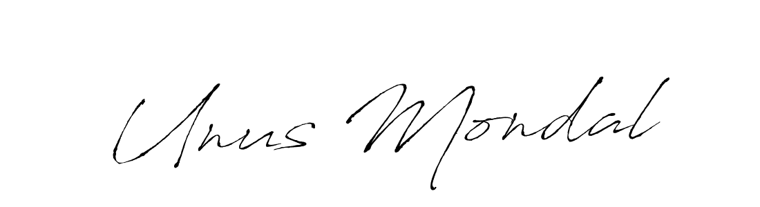 Make a beautiful signature design for name Unus Mondal. With this signature (Antro_Vectra) style, you can create a handwritten signature for free. Unus Mondal signature style 6 images and pictures png