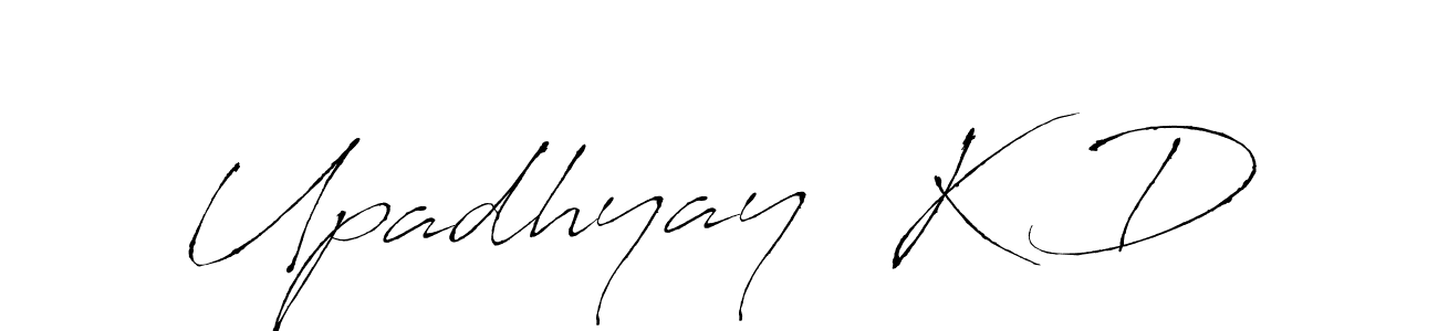 The best way (Antro_Vectra) to make a short signature is to pick only two or three words in your name. The name Upadhyay  K D include a total of six letters. For converting this name. Upadhyay  K D signature style 6 images and pictures png