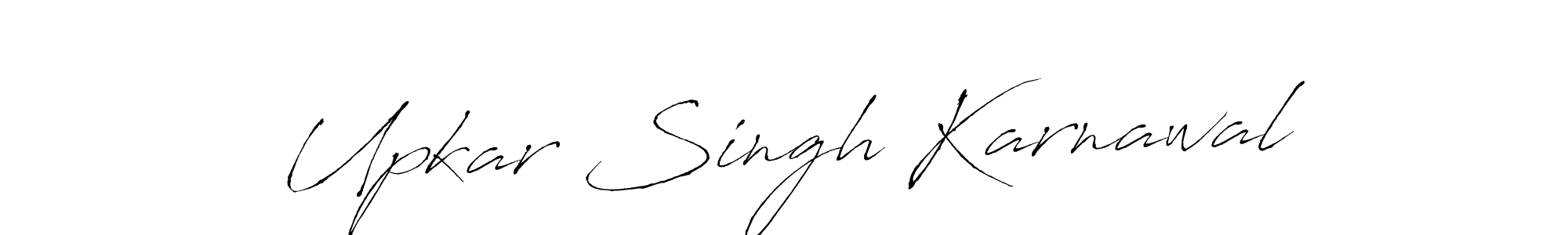 Antro_Vectra is a professional signature style that is perfect for those who want to add a touch of class to their signature. It is also a great choice for those who want to make their signature more unique. Get Upkar Singh Karnawal name to fancy signature for free. Upkar Singh Karnawal signature style 6 images and pictures png