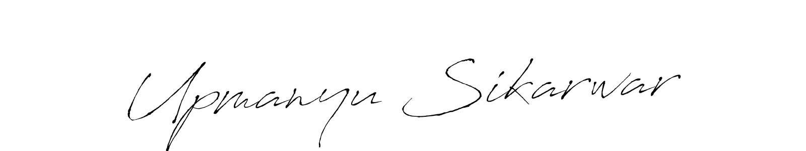 The best way (Antro_Vectra) to make a short signature is to pick only two or three words in your name. The name Upmanyu Sikarwar include a total of six letters. For converting this name. Upmanyu Sikarwar signature style 6 images and pictures png