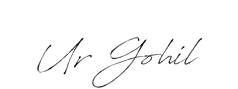 Make a beautiful signature design for name Ur Gohil. With this signature (Antro_Vectra) style, you can create a handwritten signature for free. Ur Gohil signature style 6 images and pictures png