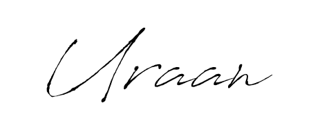 A sleek calligraphic signature for name Uraan utilizing Antro_Vectra styling. Great for adding personal signatures to photos and art. Uraan signature style 6 images and pictures png