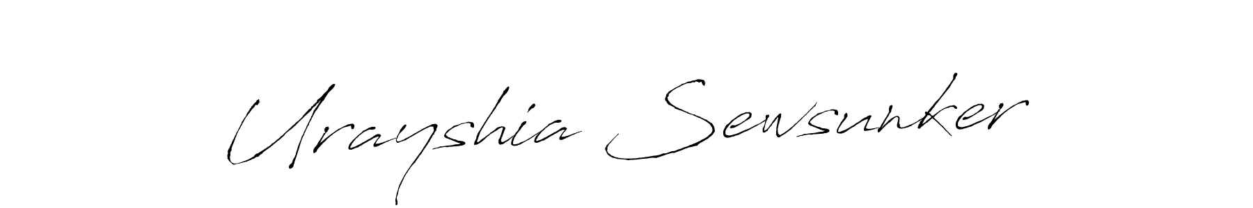 Create a beautiful signature design for name Urayshia Sewsunker. With this signature (Antro_Vectra) fonts, you can make a handwritten signature for free. Urayshia Sewsunker signature style 6 images and pictures png