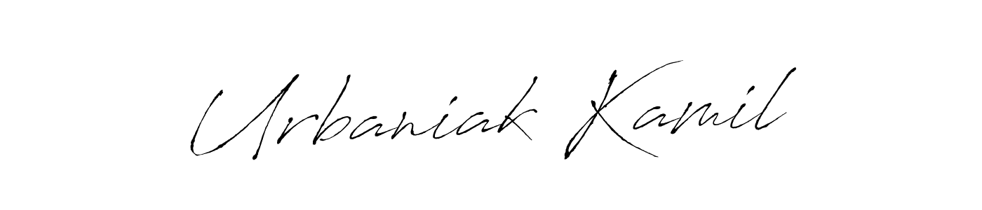 The best way (Antro_Vectra) to make a short signature is to pick only two or three words in your name. The name Urbaniak Kamil include a total of six letters. For converting this name. Urbaniak Kamil signature style 6 images and pictures png