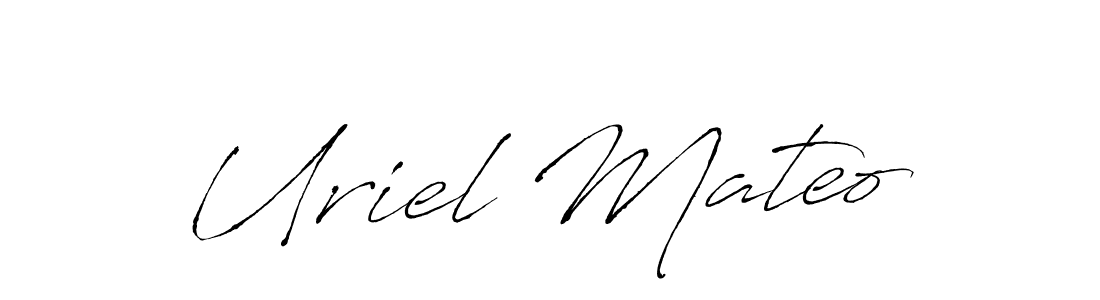 Antro_Vectra is a professional signature style that is perfect for those who want to add a touch of class to their signature. It is also a great choice for those who want to make their signature more unique. Get Uriel Mateo name to fancy signature for free. Uriel Mateo signature style 6 images and pictures png